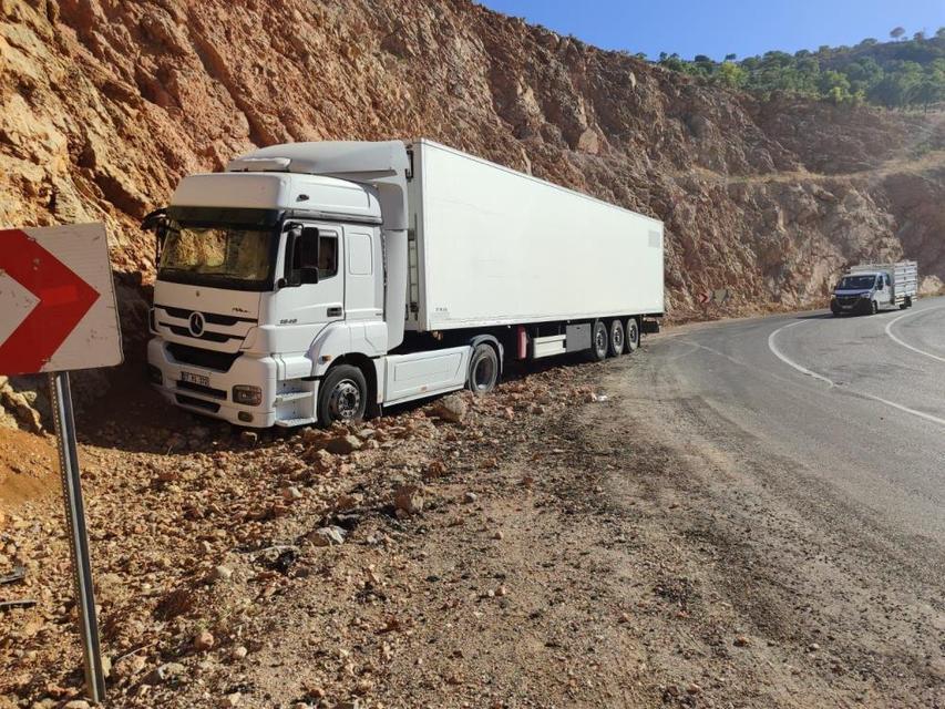 Tır yoldan çıktı
