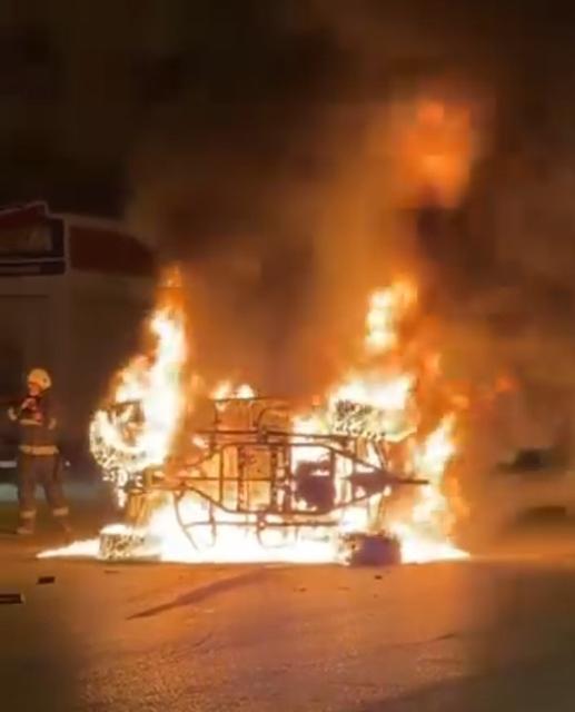 UTV devrildi, yangında sürücü can verdi