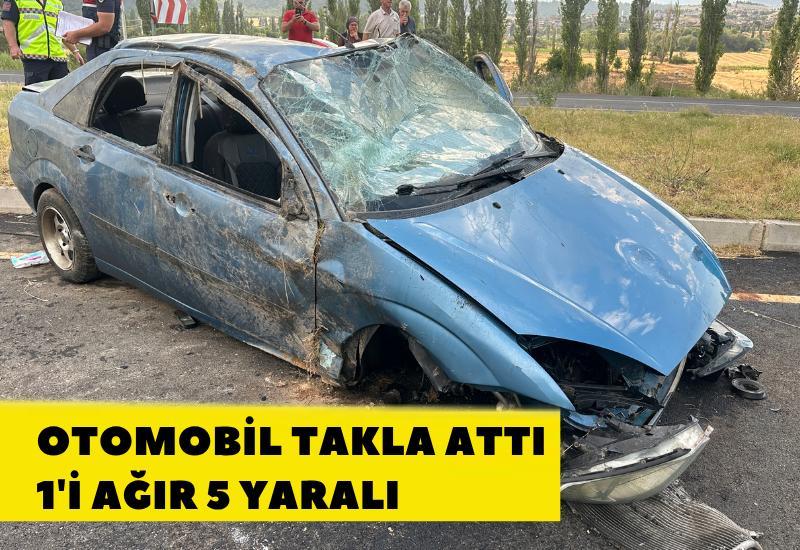 Otomobil takla attı: 1'i ağır 5 yaralı