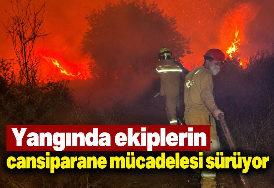 Yangında ekiplerin cansiparane mücadelesi sürüyor