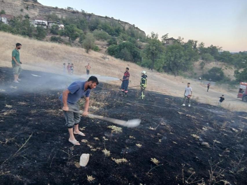 Otluk alanda yangın