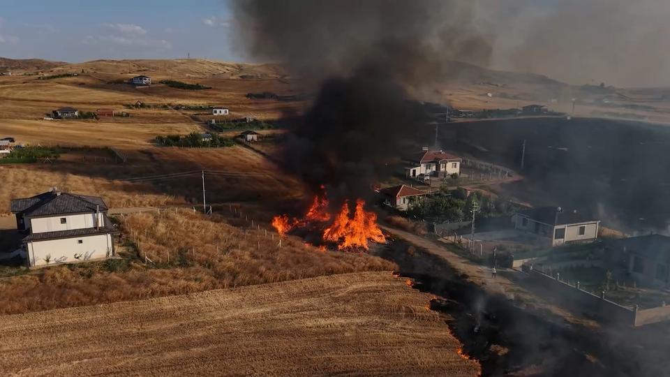 Bir izmarit faciaya yol açıyordu: Alevler mandıra ve evlere kadar ilerledi