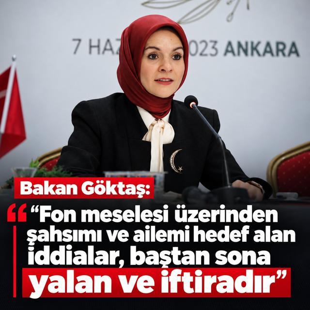 Bakan Göktaş: "Fon meselesi üzerinden şahsımı ve ailemi hedef alan iddialar, baştan sona yalan ve iftiradır"