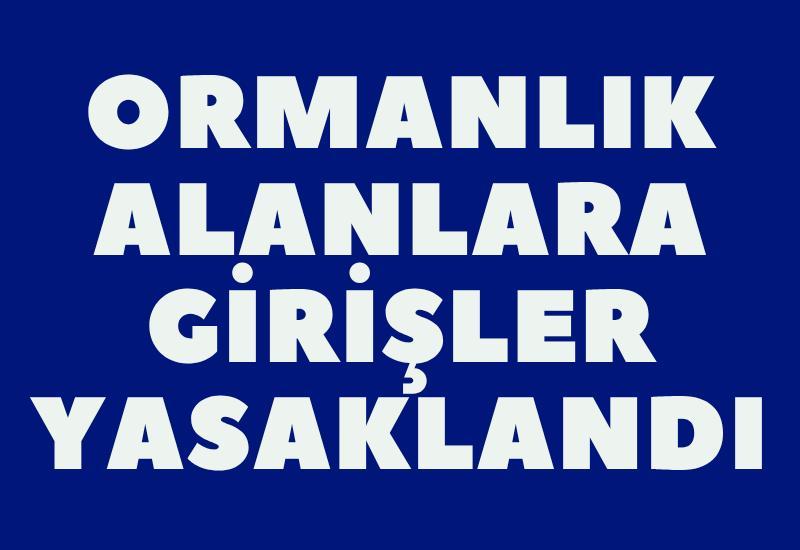 Ormanlık alanlara girişler yasaklandı