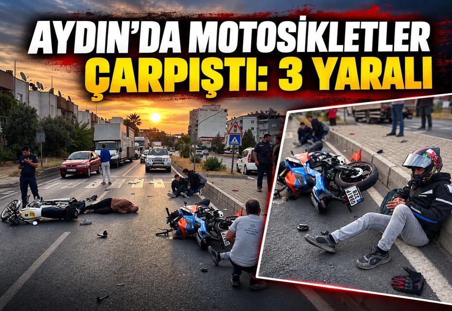 Aydın’da motosikletler çarpıştı: 3 yaralı