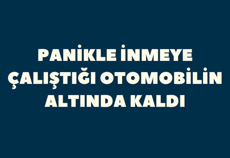 Panikle inmeye çalıştığı otomobilin altında kaldı