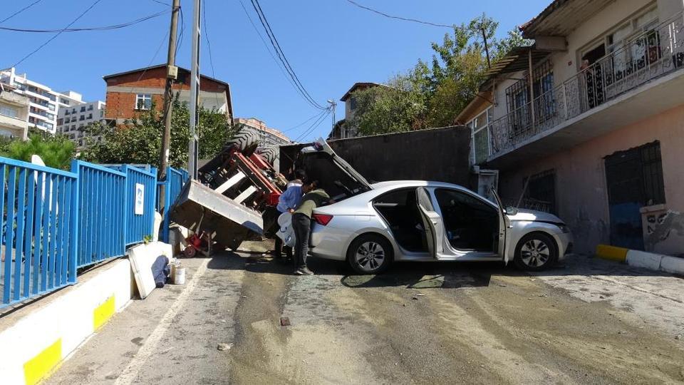 Freni tutmayan çekici ortalığı savaş alanına çevirdi