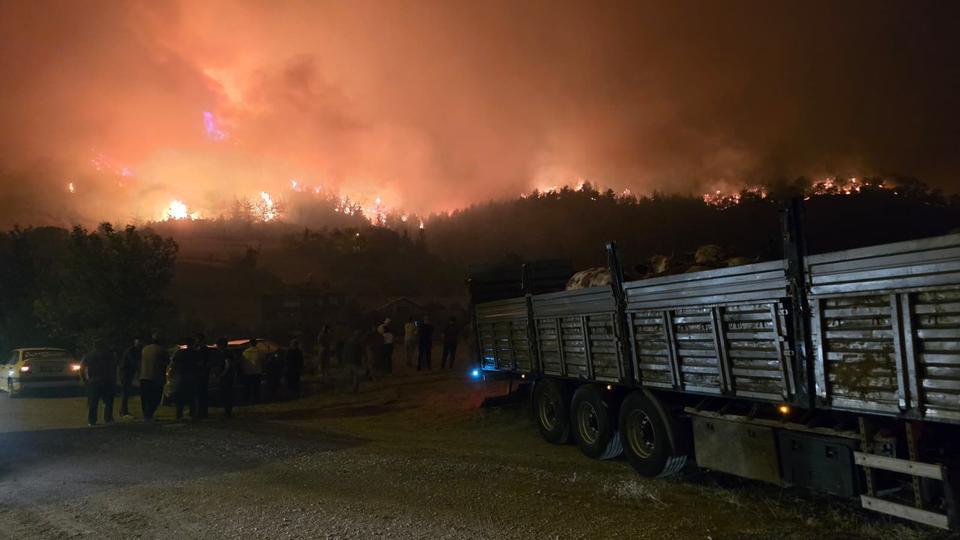 Yangın Ankara karayoluna indi