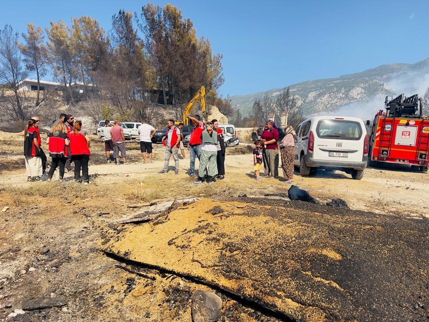 Seydikemer'de yangından etkilenen üreticiler yalnız bırakılmıyor