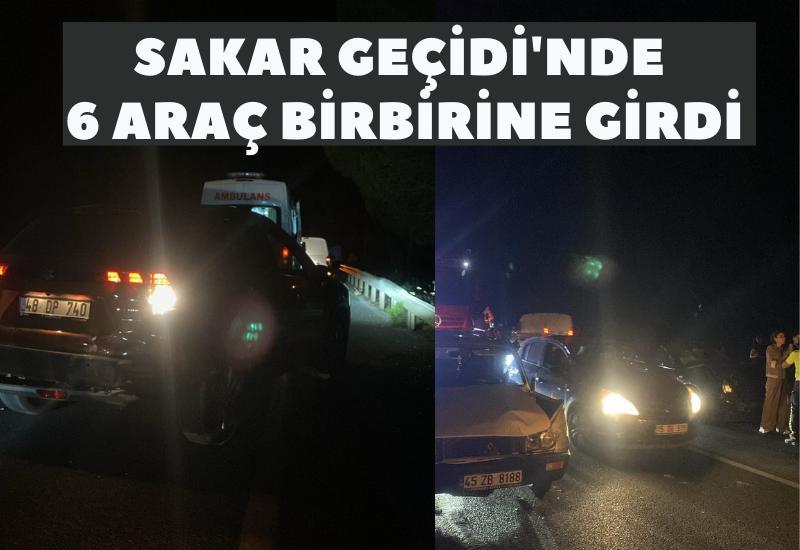 Sakar Geçidi'nde 6 araç birbirine girdi