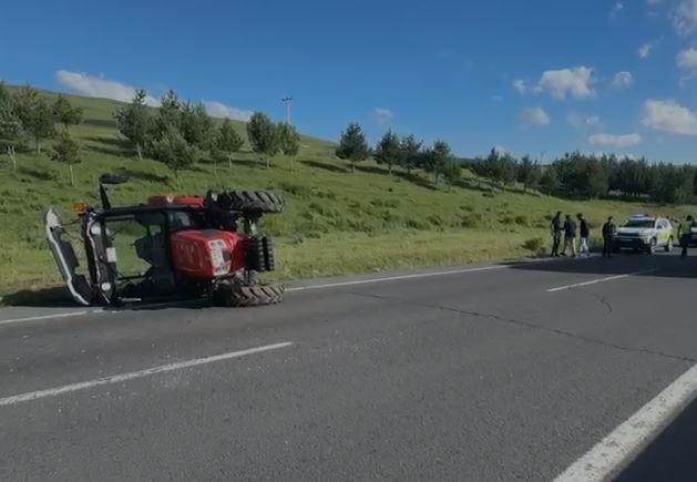 Traktör devrildi, sürücü yaralandı