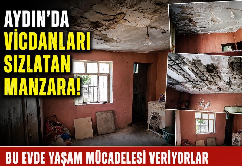 Aydın'da vicdanları sızlatan manzara! Bu evde yaşam mücadelesi veriyorlar