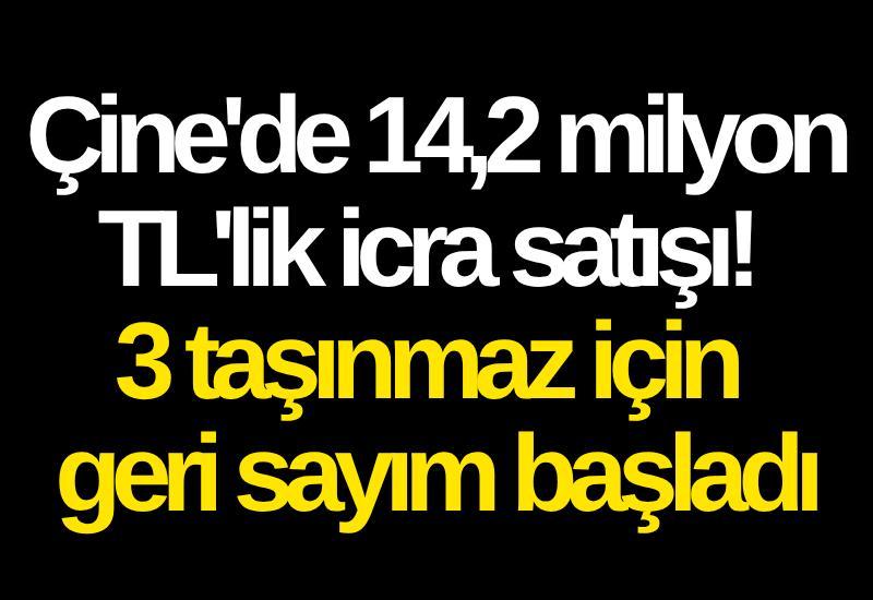 Çine'de 14,2 milyon TL'lik icra satışı! 3 taşınmaz için geri sayım başladı