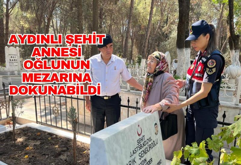 Aydınlı şehit annesi oğlunun mezarına dokunabildi