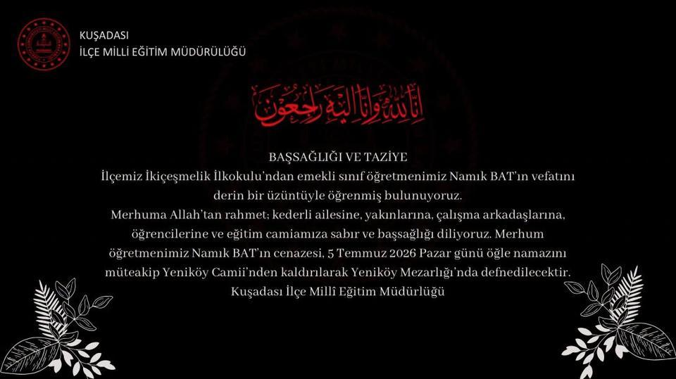 Aydın'da eğitim camiası yasta! Emekli öğretmen hayatını kaybetti