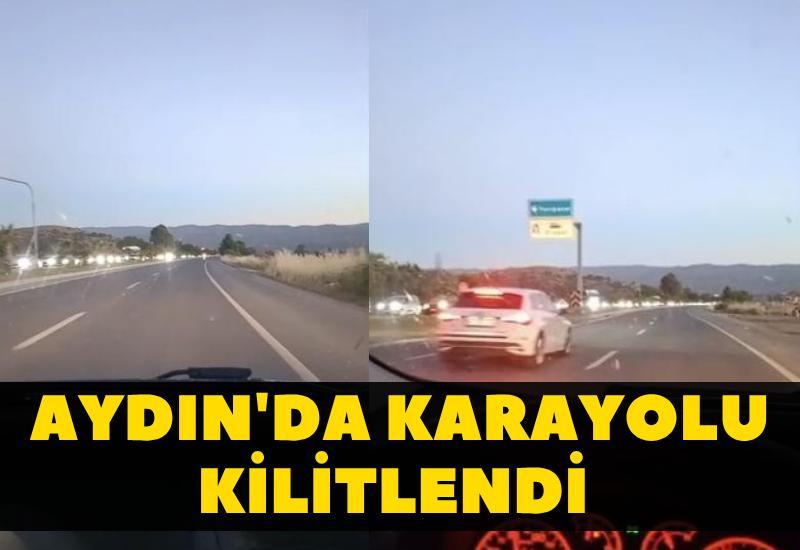 Aydın'da karayolu kilitlendi