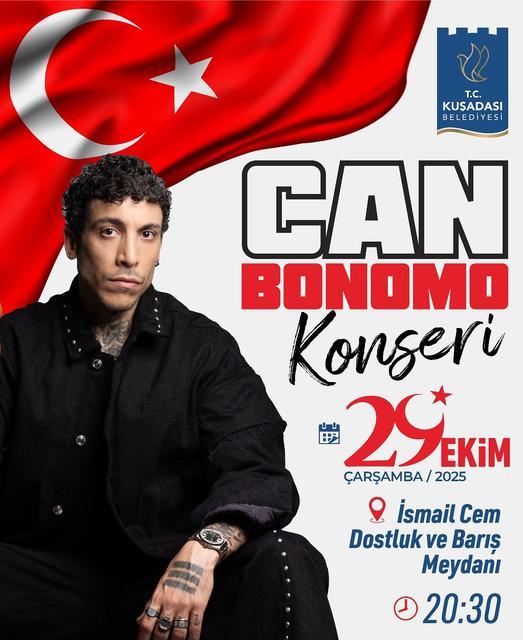 Kuşadası’nda Cumhuriyet coşkusu Can Bonomo ile taçlanıyor