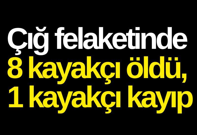 Çığ felaketinde 8 kayakçı öldü, 1 kayakçı kayıp